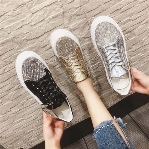 rhinestone sneakers for women cheap.